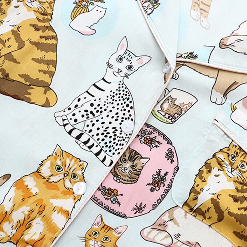 Pijama Longo Feminino Americano – Funny Cats