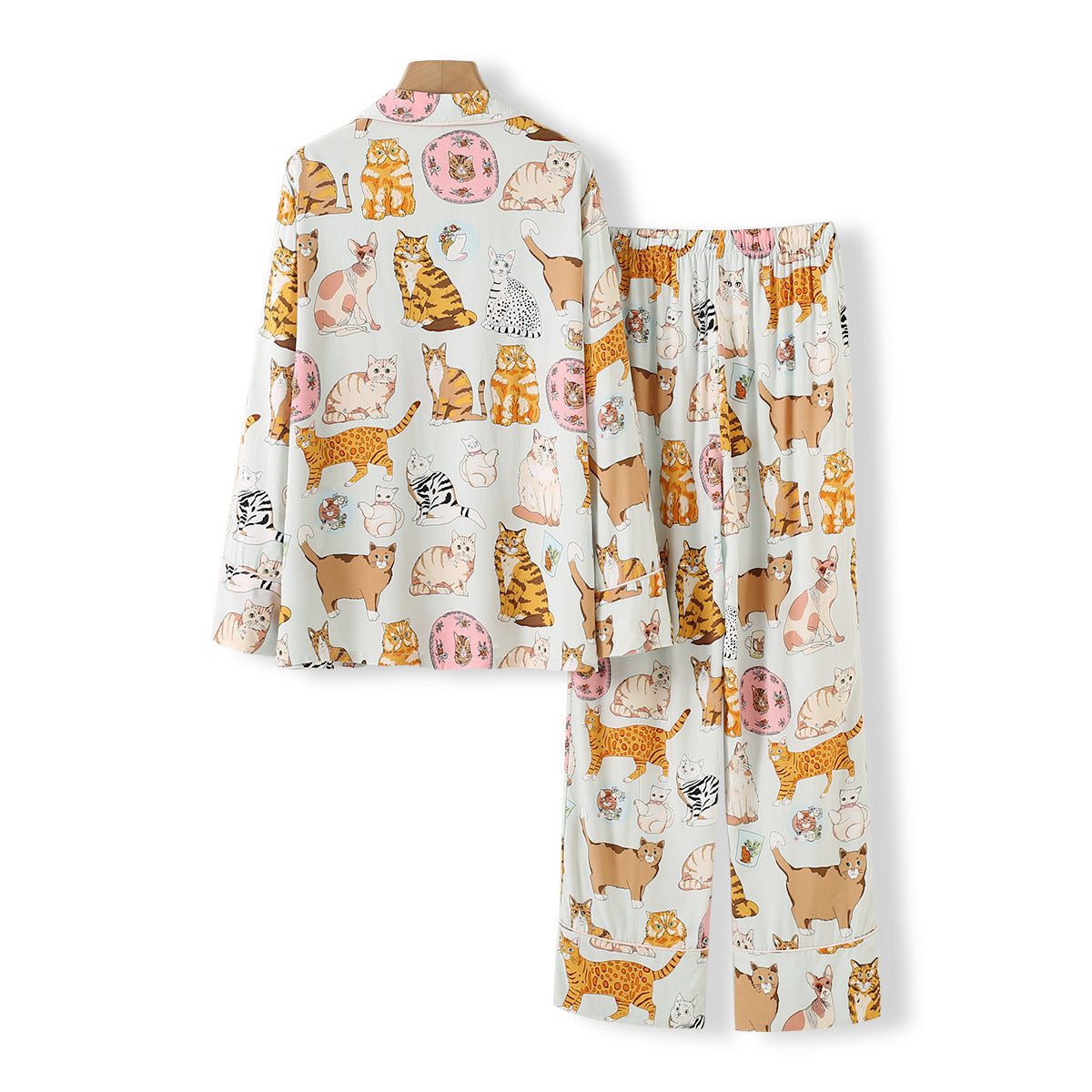 Pijama Longo Feminino Americano – Funny Cats