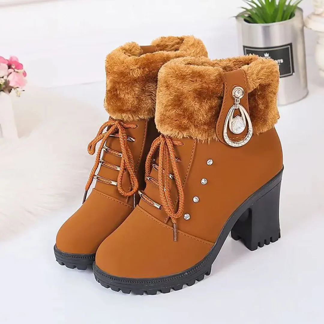 Bota Feminina Cano Curto Peluciada - Louise, botas femininas, bota feminina cano curto