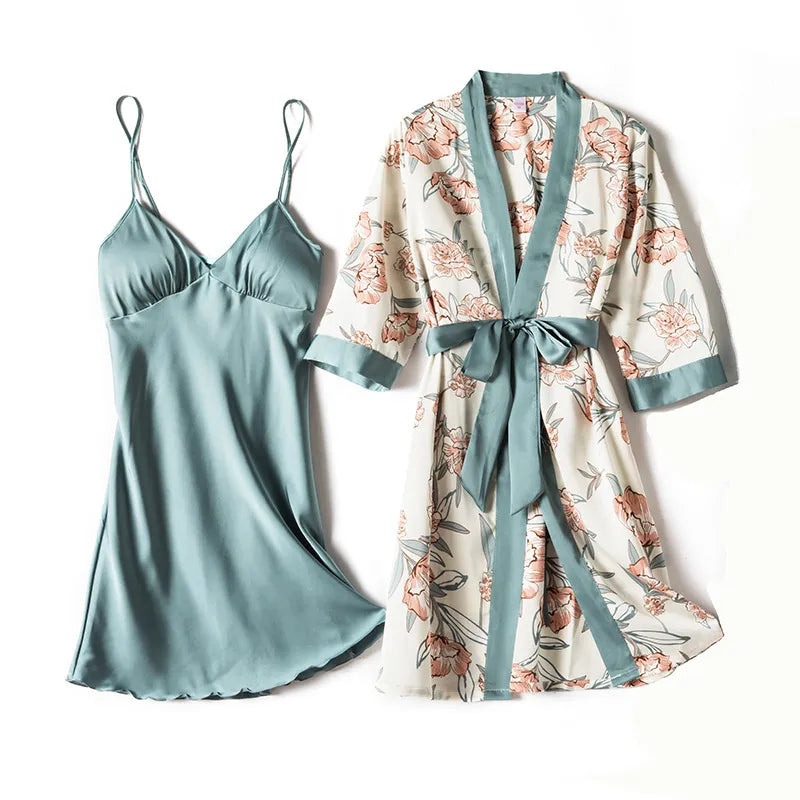 Camisola com Robe Tropical – Donna Delux