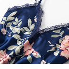 Conjunto Pijama 5 Peças em Cetim - Encanto Floral
